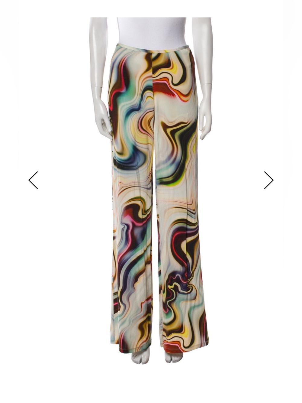 Alexis Gioia Multicolor Marble-Print Wide-Leg Pants